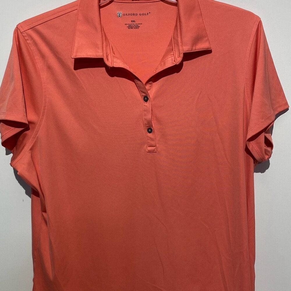 Oxford Golf Womens XXL Coral Orange Short Sleeve Performance Polo Shirt 621001